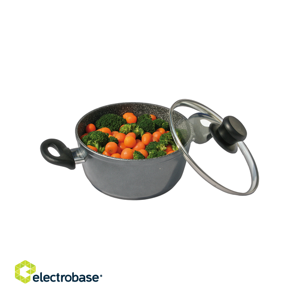 Stoneline | Cooking pot | 7451 | 1.5 L | die-cast aluminium | Grey | Lid included image 2