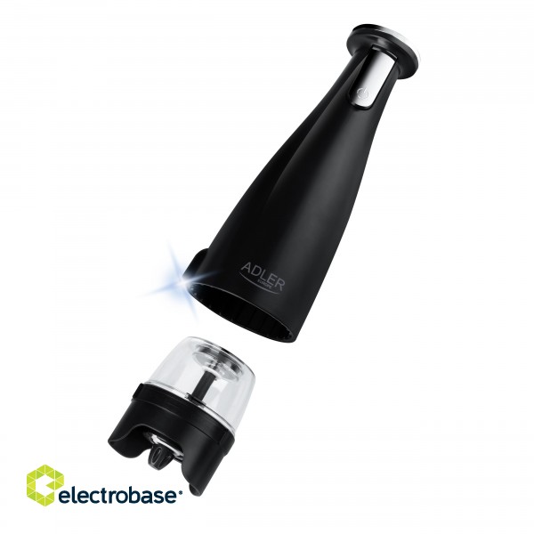 Adler | Electric Salt and pepper grinder | AD 4449b | Grinder | 7 W | Housing material ABS plastic | Lithium | Mills with ceramic querns; Charging light; Auto power off after: 3 minutes; Fully charged for 120 minutes of continuous use; Char image 4