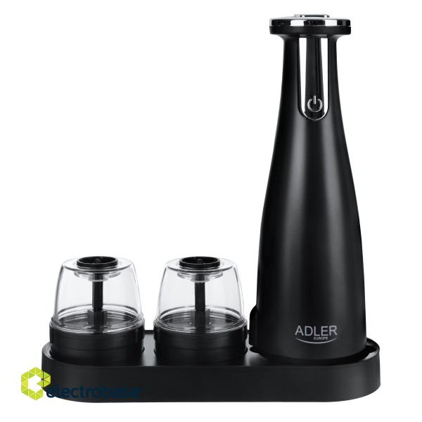 Adler | Electric Salt and pepper grinder | AD 4449b | Grinder | 7 W | Housing material ABS plastic | Lithium | Mills with ceramic querns; Charging light; Auto power off after: 3 minutes; Fully charged for 120 minutes of continuous use; Char image 1
