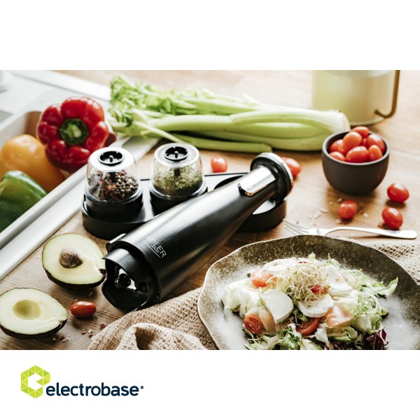 Adler | Electric Salt and pepper grinder | AD 4449b | Grinder | 7 W | Housing material ABS plastic | Lithium | Mills with ceramic querns; Charging light; Auto power off after: 3 minutes; Fully charged for 120 minutes of continuous use; Char paveikslėlis 8