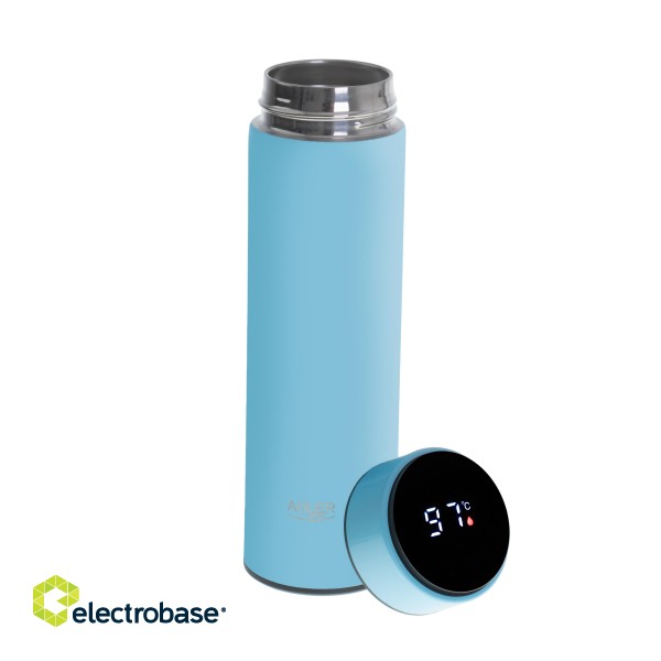 Adler | Thermal Flask | AD 4506bl | Material Stainless steel/Silicone | Blue image 2