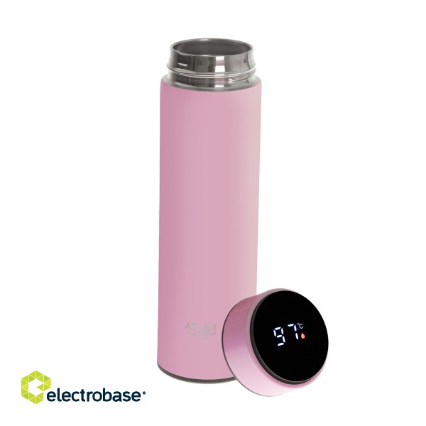 Adler | Thermal Flask | AD 4506p | Material Stainless steel/Silicone | Pink image 2
