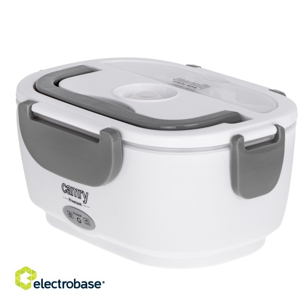 Camry | Electric Lunchbox DC12V and AC230V | CR 4483 | Capacity 1.1 L | Material Plastic | White/Grey фото 4