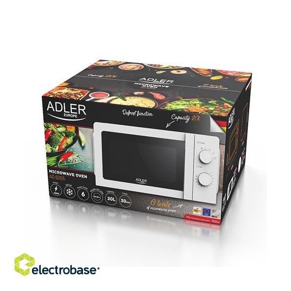 Adler | Microwave Oven | AD 6205 | Free standing | 700 W | White image 6