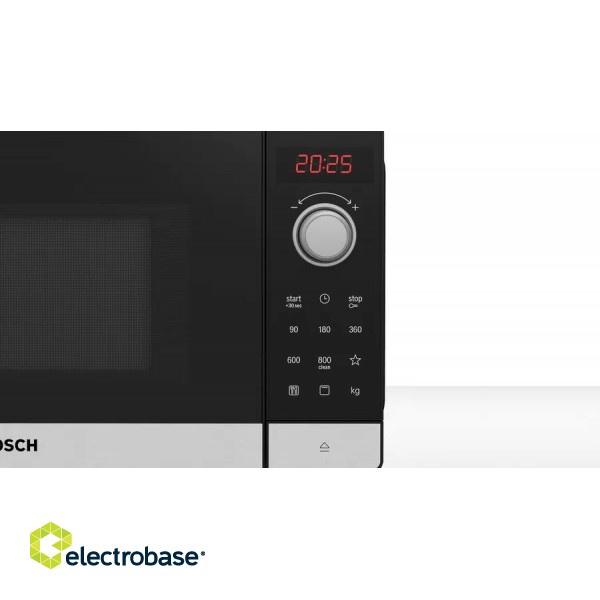 Bosch | Microwave oven Serie 2 | FEL023MS2 | Free standing | 20 L | 800 W | Grill | Black paveikslėlis 3