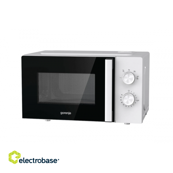 Gorenje | Microwave Oven | MO20E1WH | Free standing | 20 L | 800 W | Grill | White paveikslėlis 2