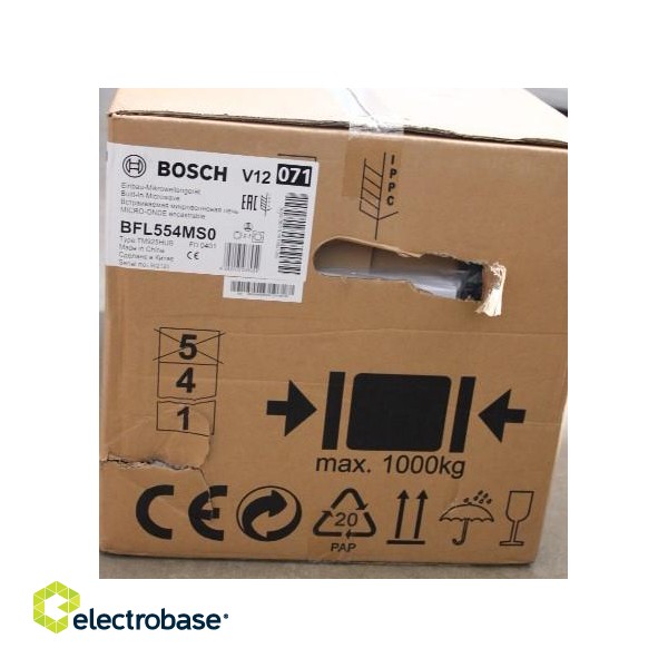 SALE OUT. | Bosch | BFL554MS0 | Microwave Oven | Stainless steel | DAMAGED PACKAGING | 900 W | 31.5 | Built-in | Bosch | Microwave Oven | BFL554MS0 | Built-in | 31.5 | 900 W | Stainless steel | DAMAGED PACKAGING paveikslėlis 3