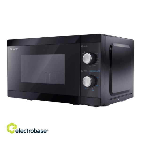 Sharp | YC-MG01E-B | Microwave Oven with Grill | Free standing | 800 W | Grill | Black image 1