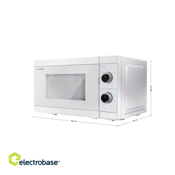 Sharp | YC-MG01E-C | Microwave Oven with Grill | Free standing | 800 W | Grill | White image 6