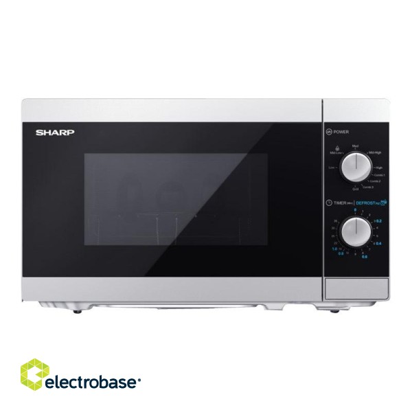 Sharp | Microwave Oven with Grill | YC-MG01E-S | Free standing | 800 W | Grill | Silver image 2