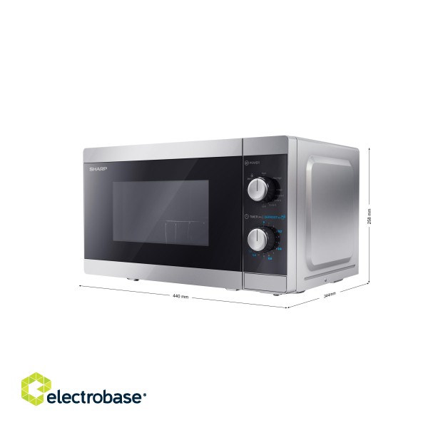 Sharp | Microwave Oven with Grill | YC-MG01E-S | Free standing | 800 W | Grill | Silver фото 5