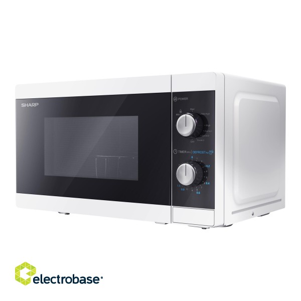 Sharp | Microwave Oven with Grill | YC-MG01E-W | Free standing | 800 W | Grill | White image 1