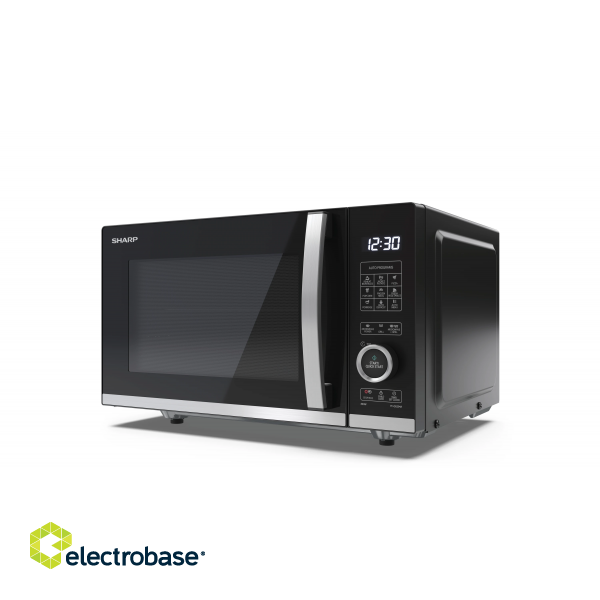 Sharp | Microwave Oven with Grill | YC-QG204AE-B | Free standing | 20 L | 800 W | Grill | Black фото 3