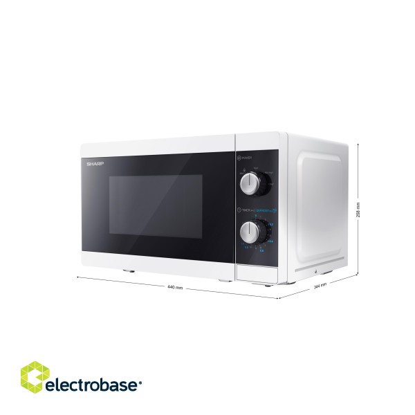 Sharp | Microwave Oven | YC-MS01E-W | Free standing | 800 W | White paveikslėlis 9