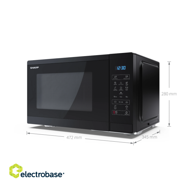 Sharp | Microwave Oven | YC-MS252AE-B | Free standing | 25 L | 900 W | Black paveikslėlis 5