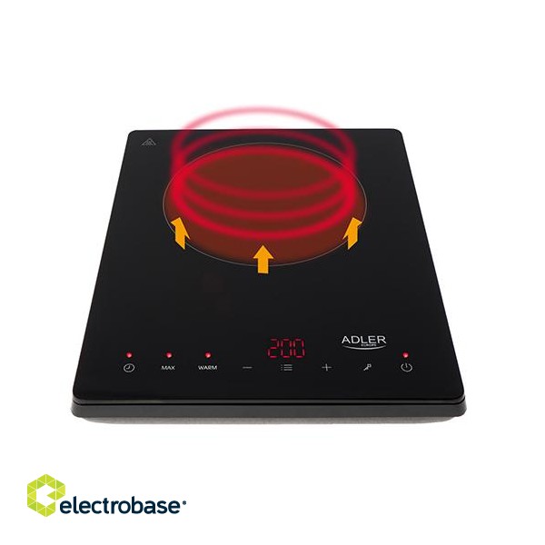 Adler | Hob | AD 6513 | Number of burners/cooking zones 1 | LCD Display | Black | Induction image 2