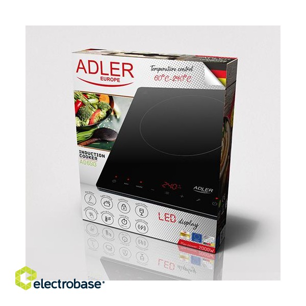 Adler | Hob | AD 6513 | Number of burners/cooking zones 1 | LCD Display | Black | Induction image 4