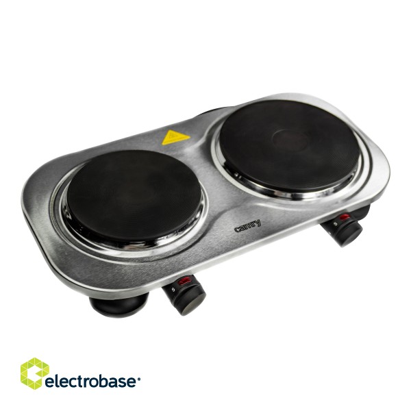 Camry | CR 6511 | Number of burners/cooking zones 2 | Rotary knobs | Stainless steel | Electric фото 4