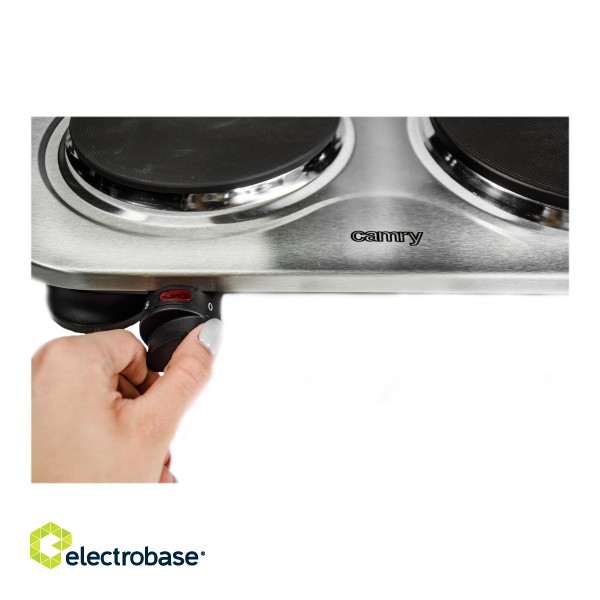 Camry | CR 6511 | Number of burners/cooking zones 2 | Rotary knobs | Stainless steel | Electric фото 10