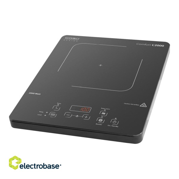 Caso | Free standing table hob | Comfort C2000 | Number of burners/cooking zones 1 | Sensor | Black | Induction image 1