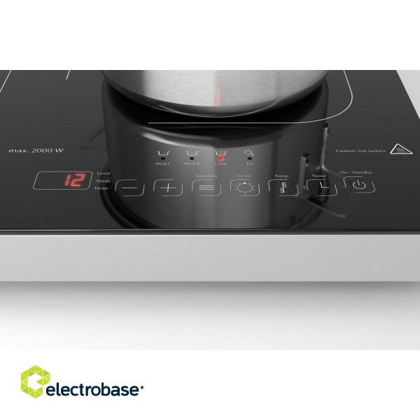 Caso | Hob | ProGourmet 3500 | Number of burners/cooking zones 2 | Sensor touch display | Black | Induction image 3