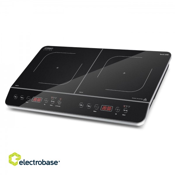 Caso | Touch 3500 | Hob | Induction | Number of burners/cooking zones 2 | Touch control | Timer | Black | Display фото 1