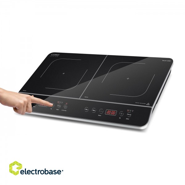 Caso | Touch 3500 | Hob | Induction | Number of burners/cooking zones 2 | Touch control | Timer | Black | Display фото 3