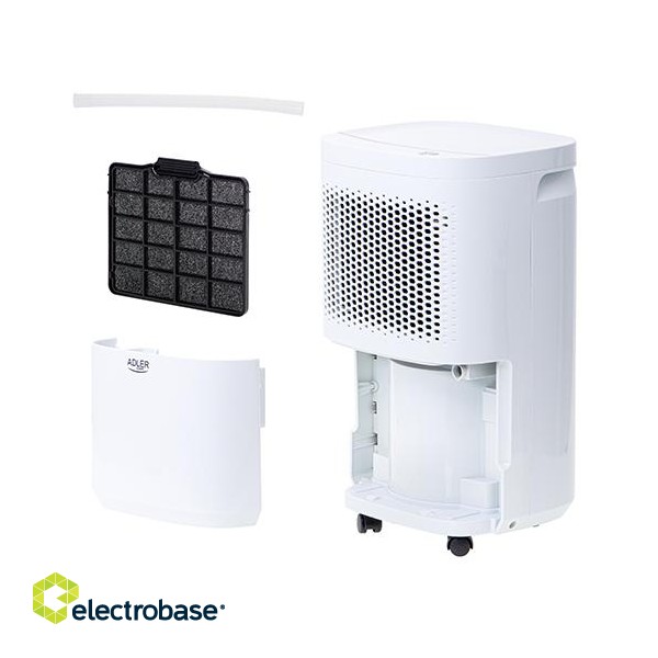 Adler | Air Dehumidifier | AD 7917 | Power 200 W | Suitable for rooms up to  m² | Suitable for rooms up to 60 m³ | Water tank capacity 2.2 L | White фото 3