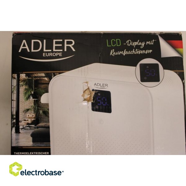 SALE OUT. | Adler Thermo-electric Dehumidifier | AD 7860 | Power 150 W | Suitable for rooms up to 30 m³ | Water tank capacity 1 L | White | DAMAGED PACKAGING фото 3