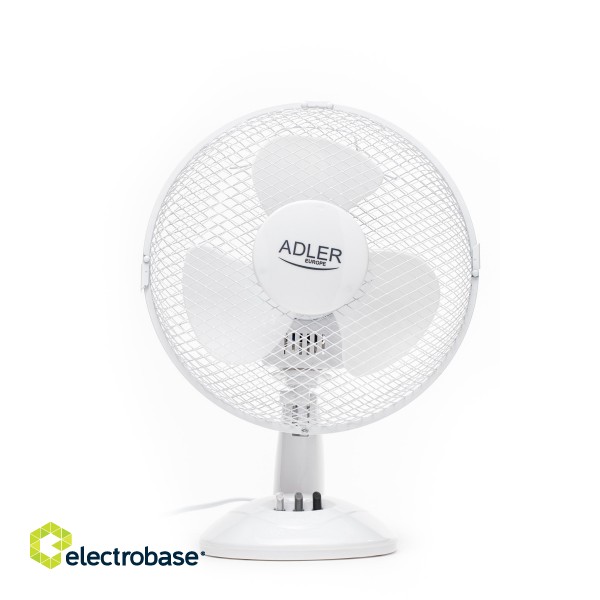 Adler | AD 7302 | Desk Fan | White | Diameter 23 cm | Number of speeds 2 | Oscillation | 60 W | No image 2