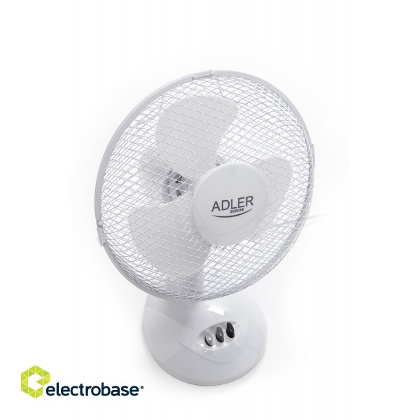 Adler | AD 7302 | Desk Fan | White | Diameter 23 cm | Number of speeds 2 | Oscillation | 60 W | No image 3