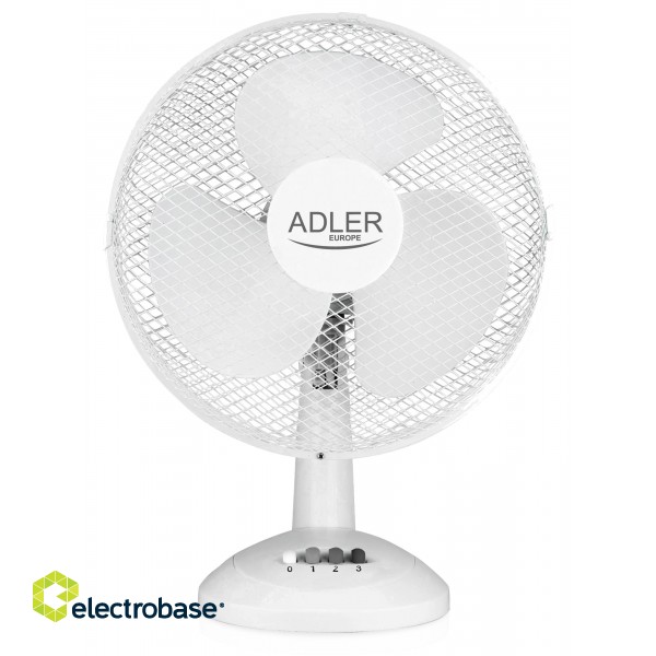 Adler | AD 7303 | Desk Fan | White | Diameter 30 cm | Number of speeds 3 | Oscillation | 80 W | No image 1