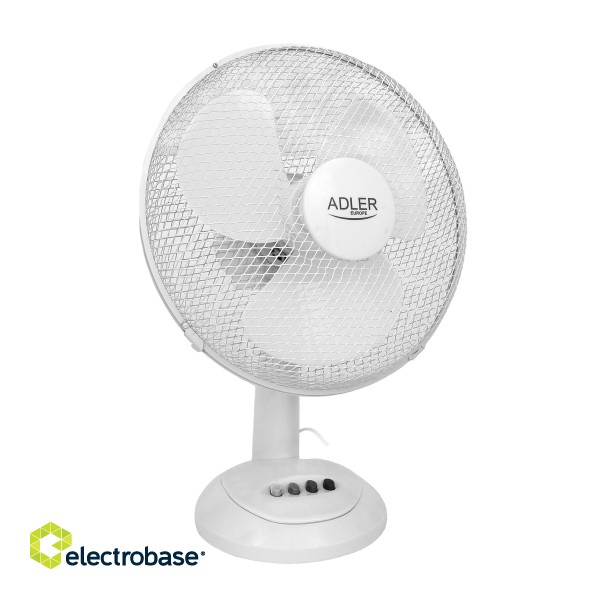 Adler | AD 7303 | Desk Fan | White | Diameter 30 cm | Number of speeds 3 | Oscillation | 80 W | No image 2