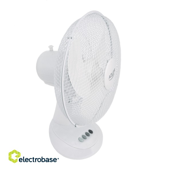 Adler | AD 7303 | Desk Fan | White | Diameter 30 cm | Number of speeds 3 | Oscillation | 80 W | No image 4