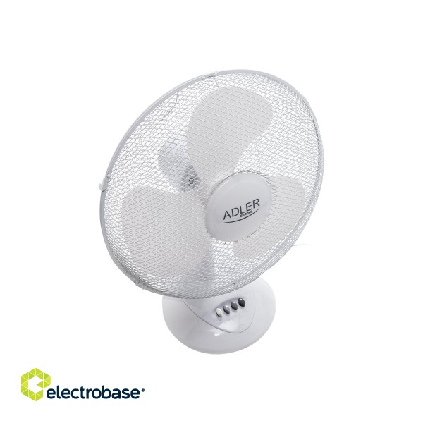 Adler | AD 7304 | Desk Fan | White | Diameter 40 cm | Number of speeds 3 | Oscillation | 45 W | No image 3