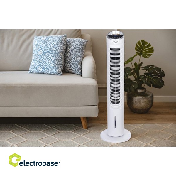 Adler | AD 7855 | Tower Air Cooler | White | Diameter 30 cm | Number of speeds 3 | Oscillation | 60 W | Yes image 6