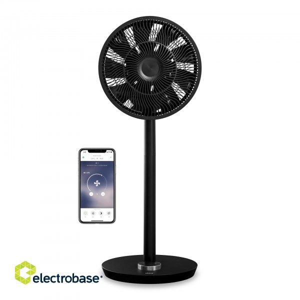 Duux | Smart Fan | Whisper Flex | Stand Fan | Black | Diameter 34 cm | Number of speeds 26 | Oscillation | 3-27 W | Yes | Timer image 1