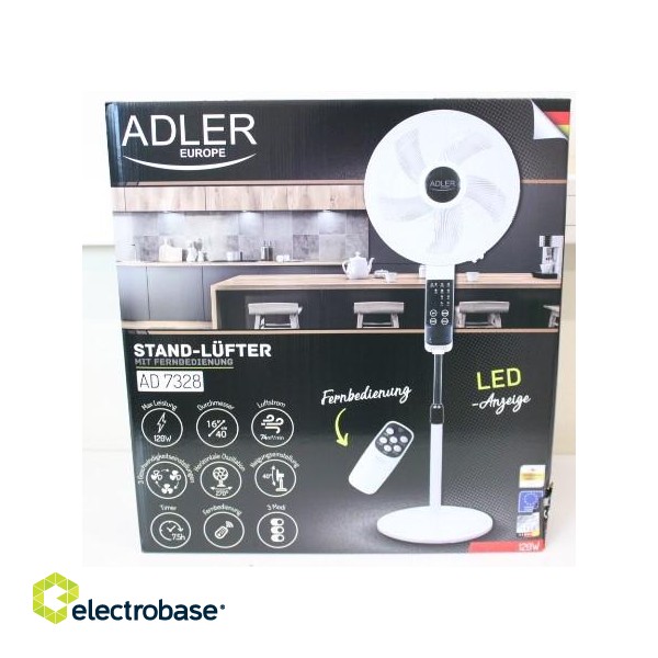 SALE OUT.  Adler AD 7328 Fan 40cm/16" - stand with remote control image 3