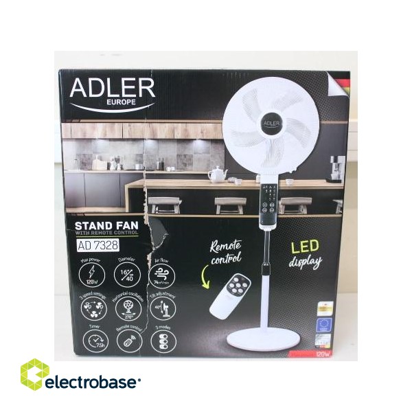 SALE OUT.  Adler AD 7328 Fan 40cm/16" - stand with remote control image 7