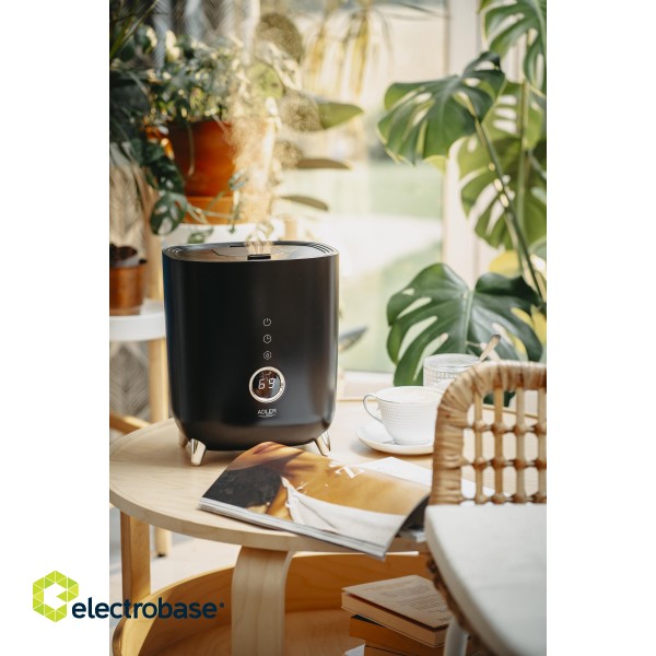Adler | AD 7972 | Humidifier | 23 W | Water tank capacity 4 L | Suitable for rooms up to 35 m² | Ultrasonic | Humidification capacity 150-300 ml/hr | Black image 8