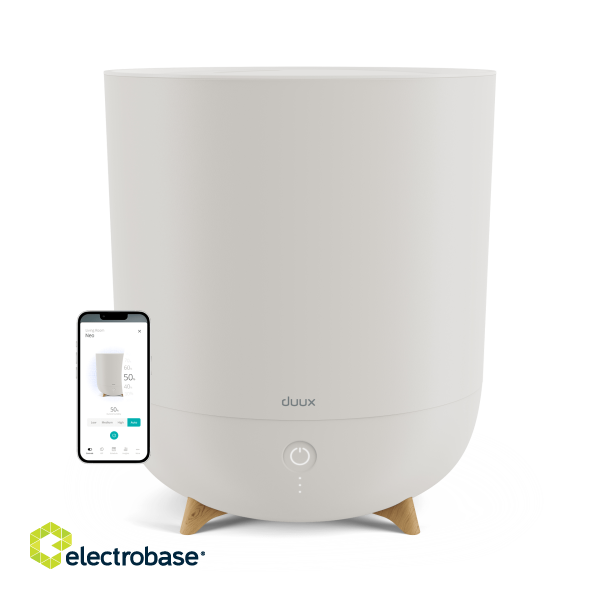 Duux | Smart Humidifier | Neo | Water tank capacity 5 L | Suitable for rooms up to 50 m² | Ultrasonic | Humidification capacity 500 ml/hr | Greige image 1