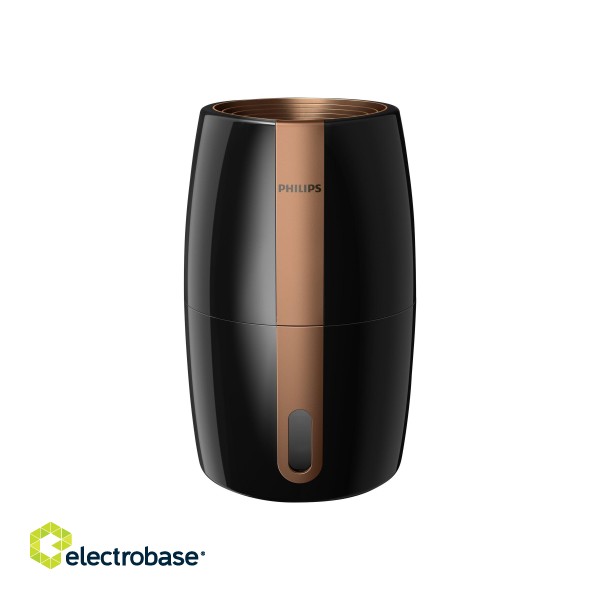 Philips | HU2718/10 | Humidifier | 17 W | Water tank capacity 2 L | Suitable for rooms up to 32 m² | NanoCloud technology | Humidification capacity 200 ml/hr | Black/Copper image 4