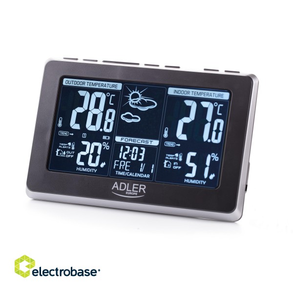 Adler | Black | White Digital Display | Weather station | AD 1175 image 1