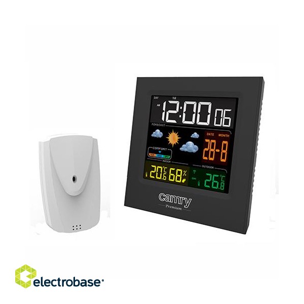 Camry | Weather station | CR 1166 | Black | Date display image 2