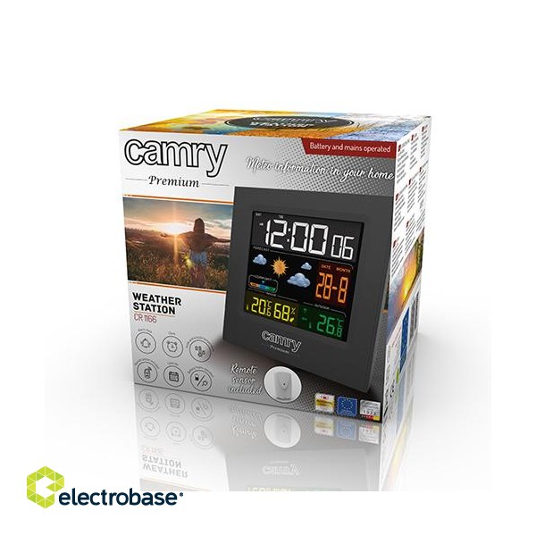 Camry | Weather station | CR 1166 | Black | Date display image 4