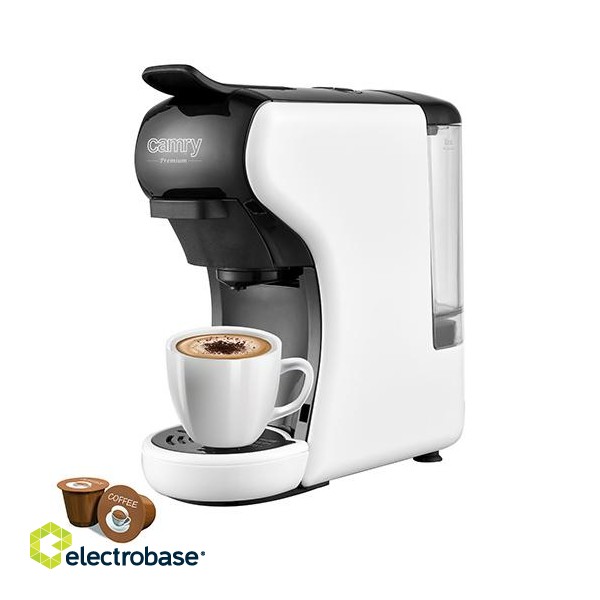 Camry | Multi-capsule Espresso machine | CR 4414 | Pump pressure 19 bar | Ground/Capsule | 1450 W | White/Black фото 1