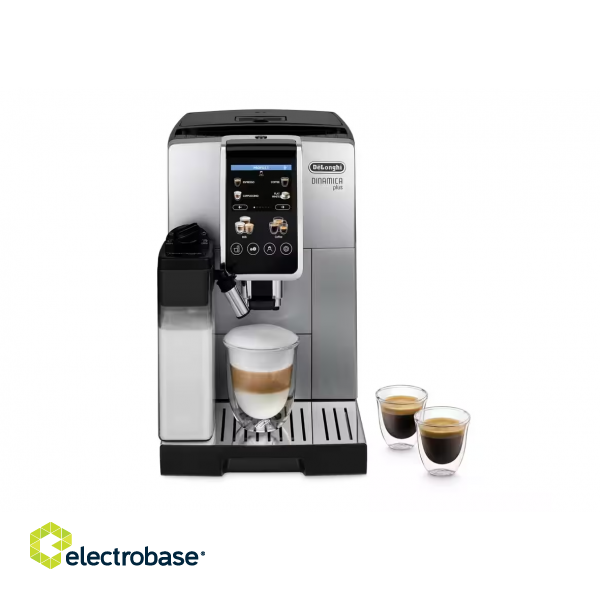 Delonghi | Coffee Maker | Dinamica Plus ECAM380.85.SB | Pump pressure 15 bar | Built-in milk frother | Automatic | 1450 W | Stainless Steel/Black image 1