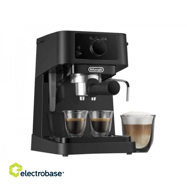 Delonghi | Coffee Maker | EC230 | Pump pressure 15 bar | Built-in milk frother | Semi-automatic | 360° rotational base No | 1100 W | Black image 2