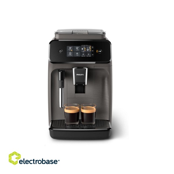 Philips | Espresso Coffee maker Series 1200 | EP1224/00 | Pump pressure 15 bar | Built-in milk frother | Fully automatic | 1500 W | Light Gray paveikslėlis 2