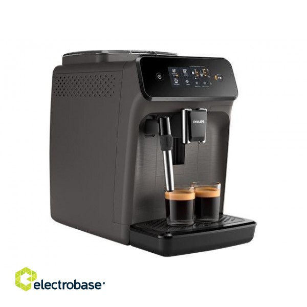 Philips | Espresso Coffee maker Series 1200 | EP1224/00 | Pump pressure 15 bar | Built-in milk frother | Fully automatic | 1500 W | Light Gray paveikslėlis 4